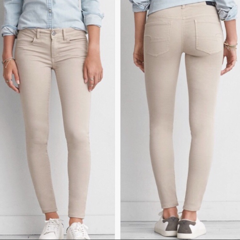 American Eagle tan Jeggings